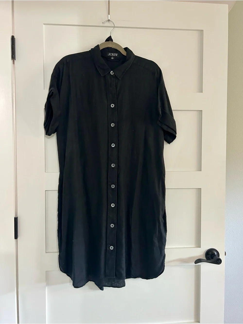 J.Crew Black Linen Shirt Dress Size M